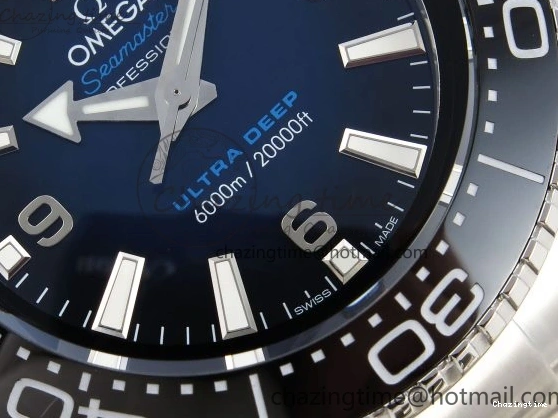 0506 EasyCare SEAMASTER PLANET OCEAN 6000M ULTRA DEEP 45.5MM SS TF 1:1 BEST EDITION BLUE DIAL BLACK BEZEL ON SS BRACELET A 7760